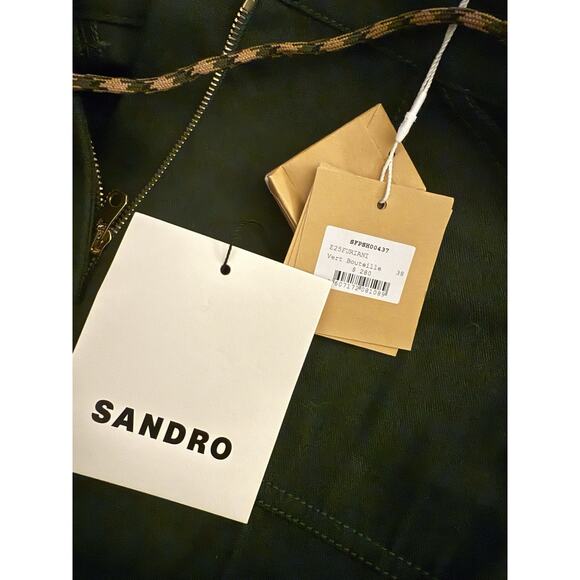 NWT Sandro Green Fold over String Two Toned Shorts 38 US 6 - Picture 6 of 6